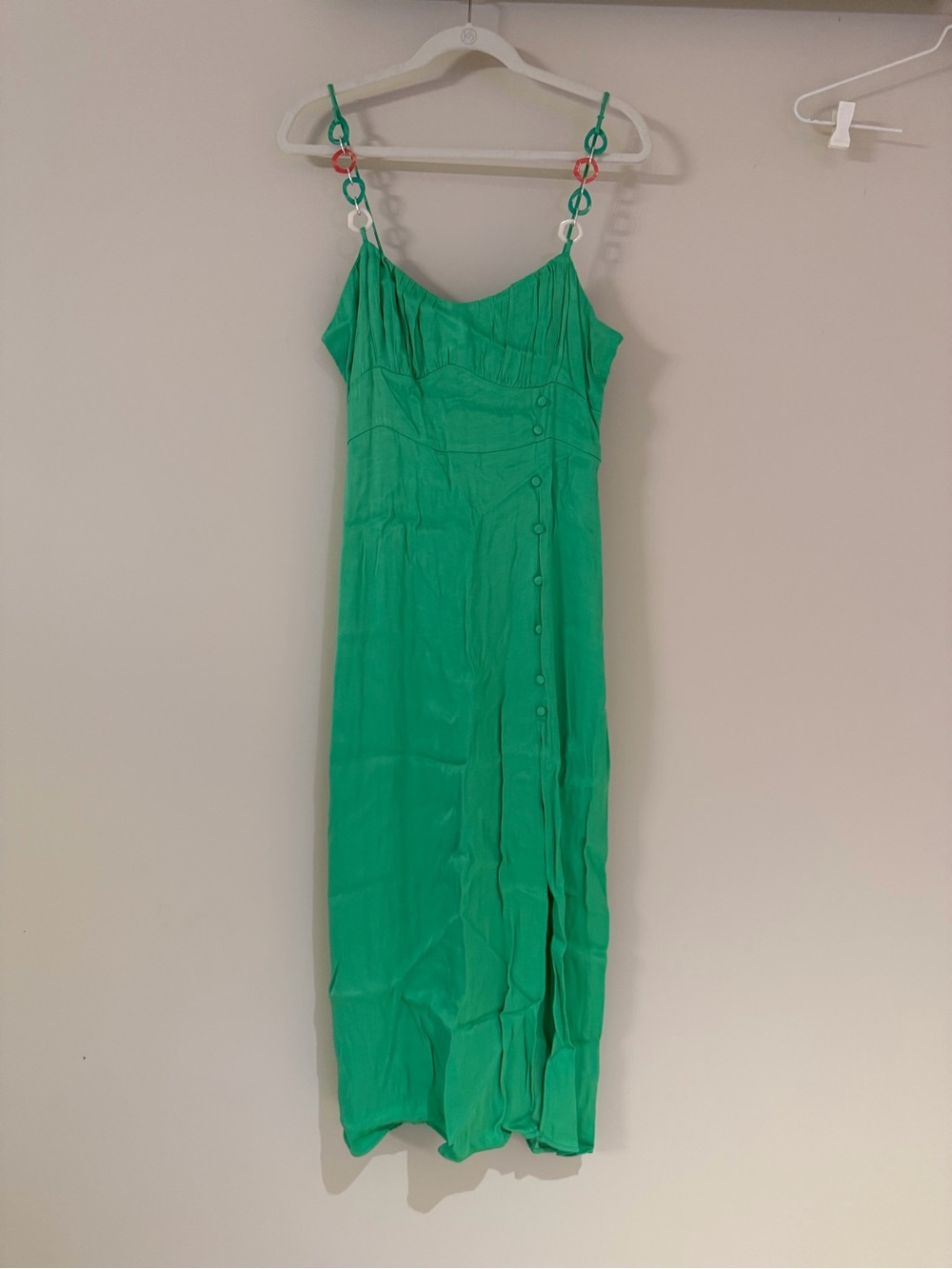 Zara Emerald Green Maxi Dress with Chain-Link Straps
